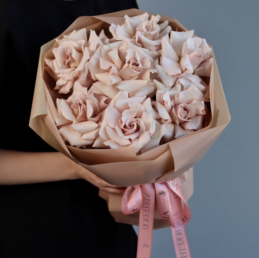 Peach garden roses in waterproof paper