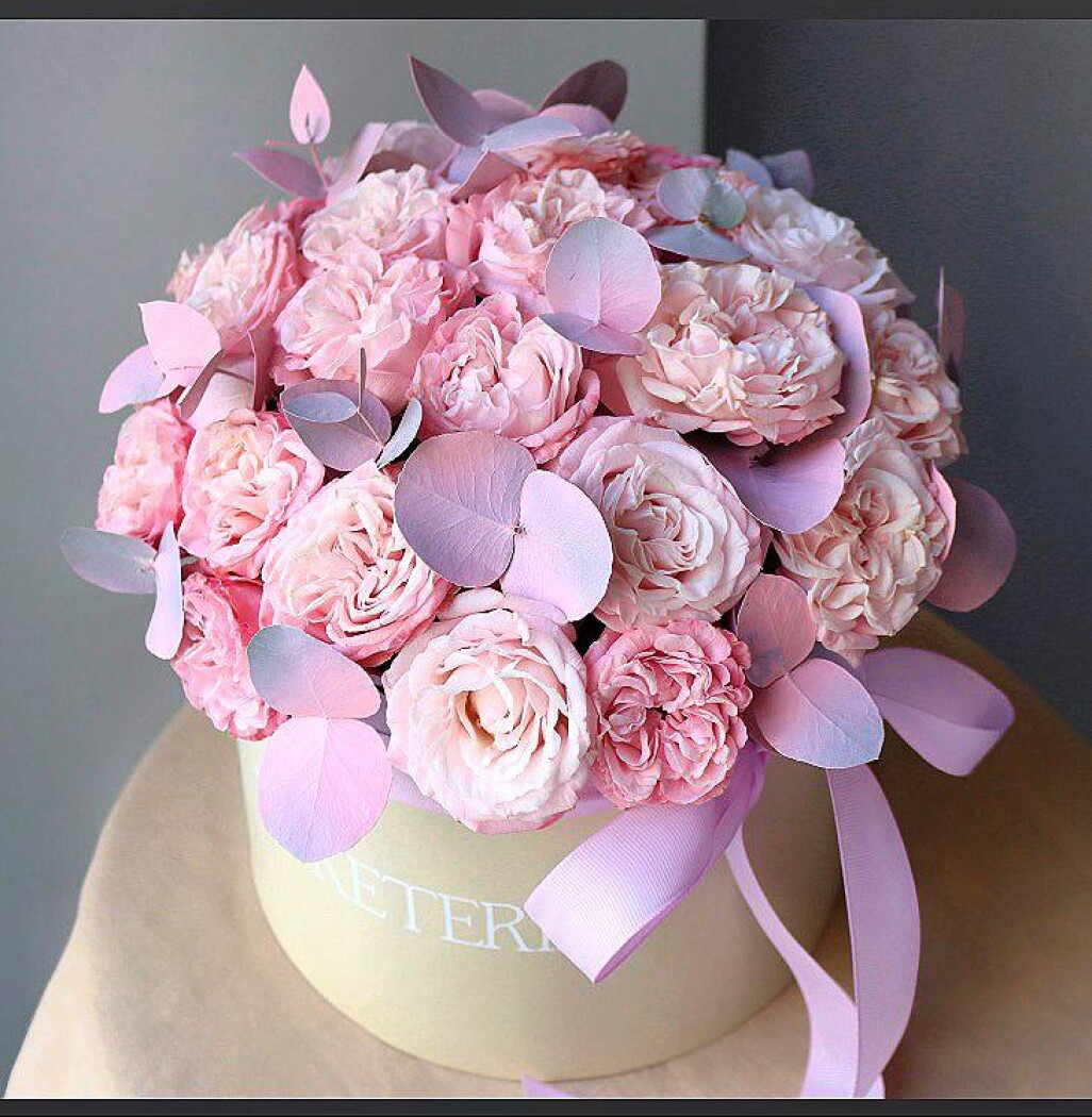 Blush spray roses in an elegant box