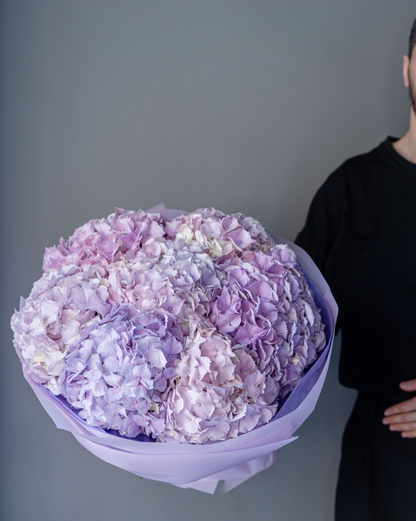 Mono bouquet of lilac hydrangeas