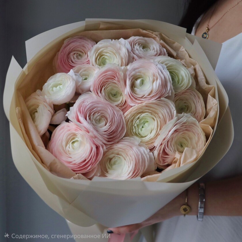 Pink ranunculus mono bouquet