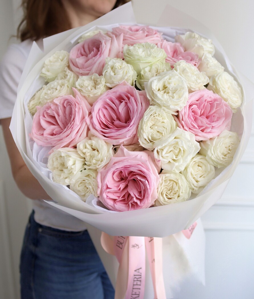 Light pink roses in waterproof paper