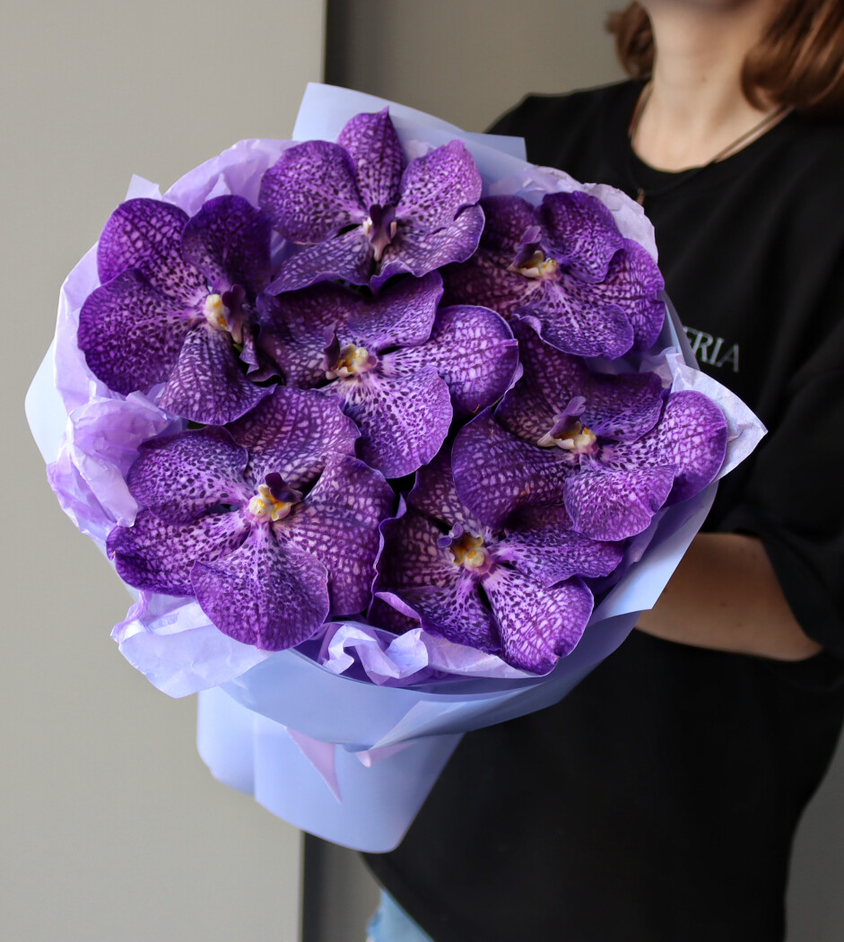 Purple vanda orchids in waterproof paper