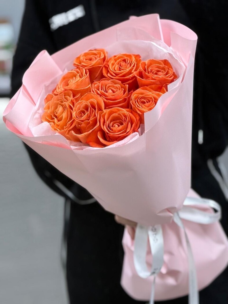 9 роз микс в оформлении №389 