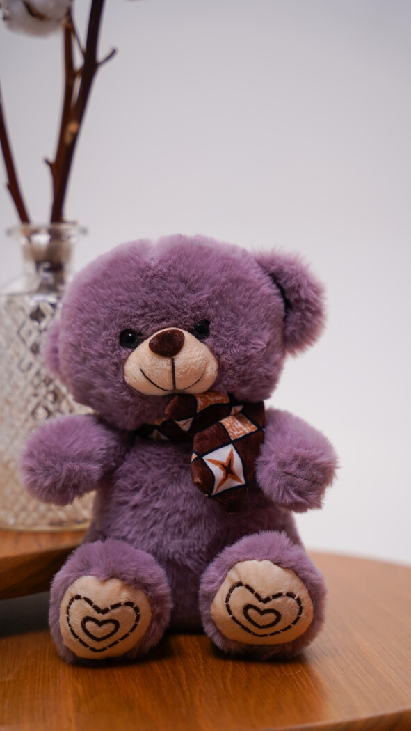 Сиреневый мишка (23см)