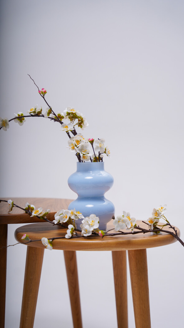 Ваза стеклянная 7x18 см (голубая)