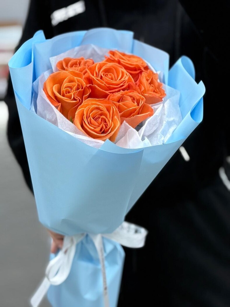 7 роз микс в оформлении №388 