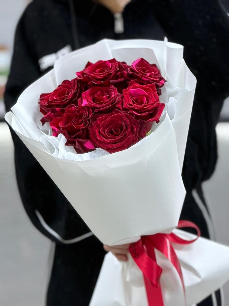 7 роз микс в оформлении №388 