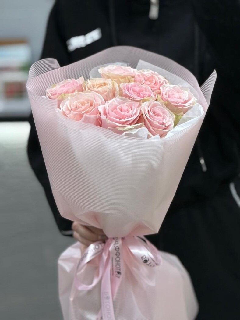 7 роз микс в оформлении №388 