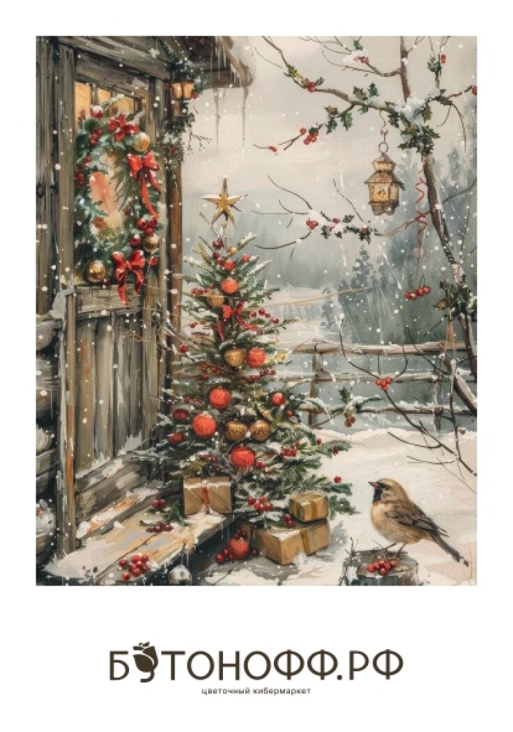 Мини-открытка "Снежный Уют"