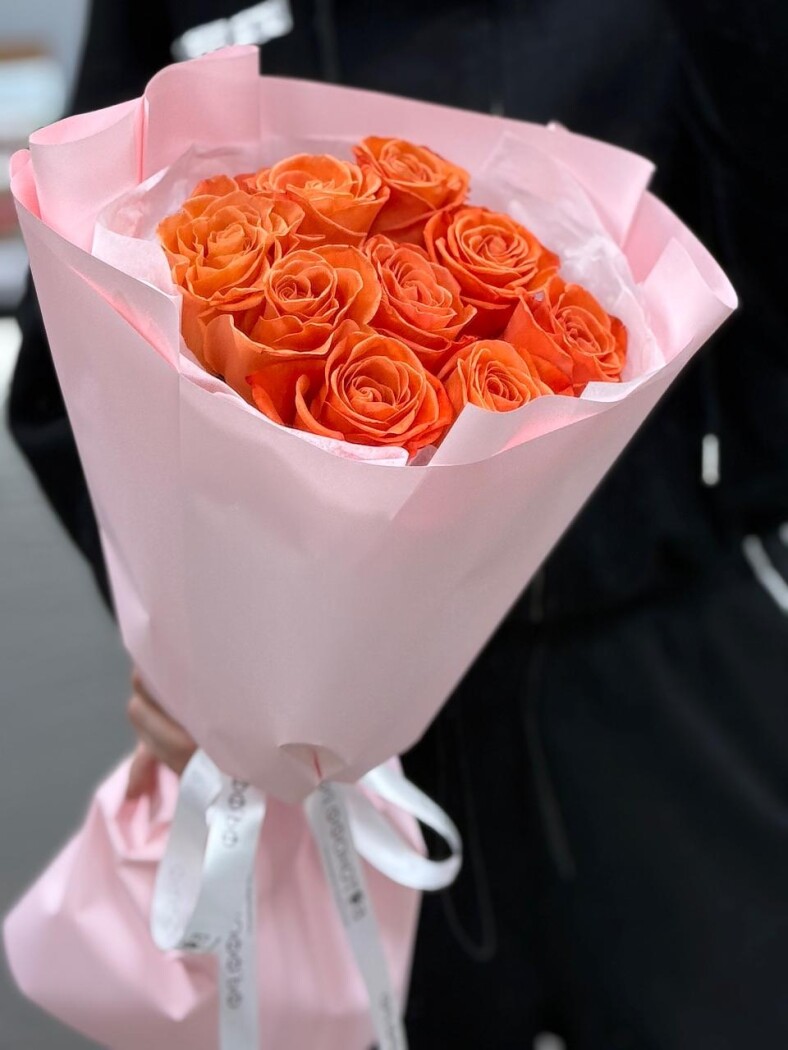 9 роз микс в оформлении №389 