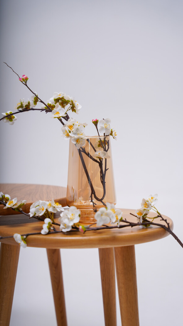 Ваза стеклянная D12,5xH20 см (янтарная)