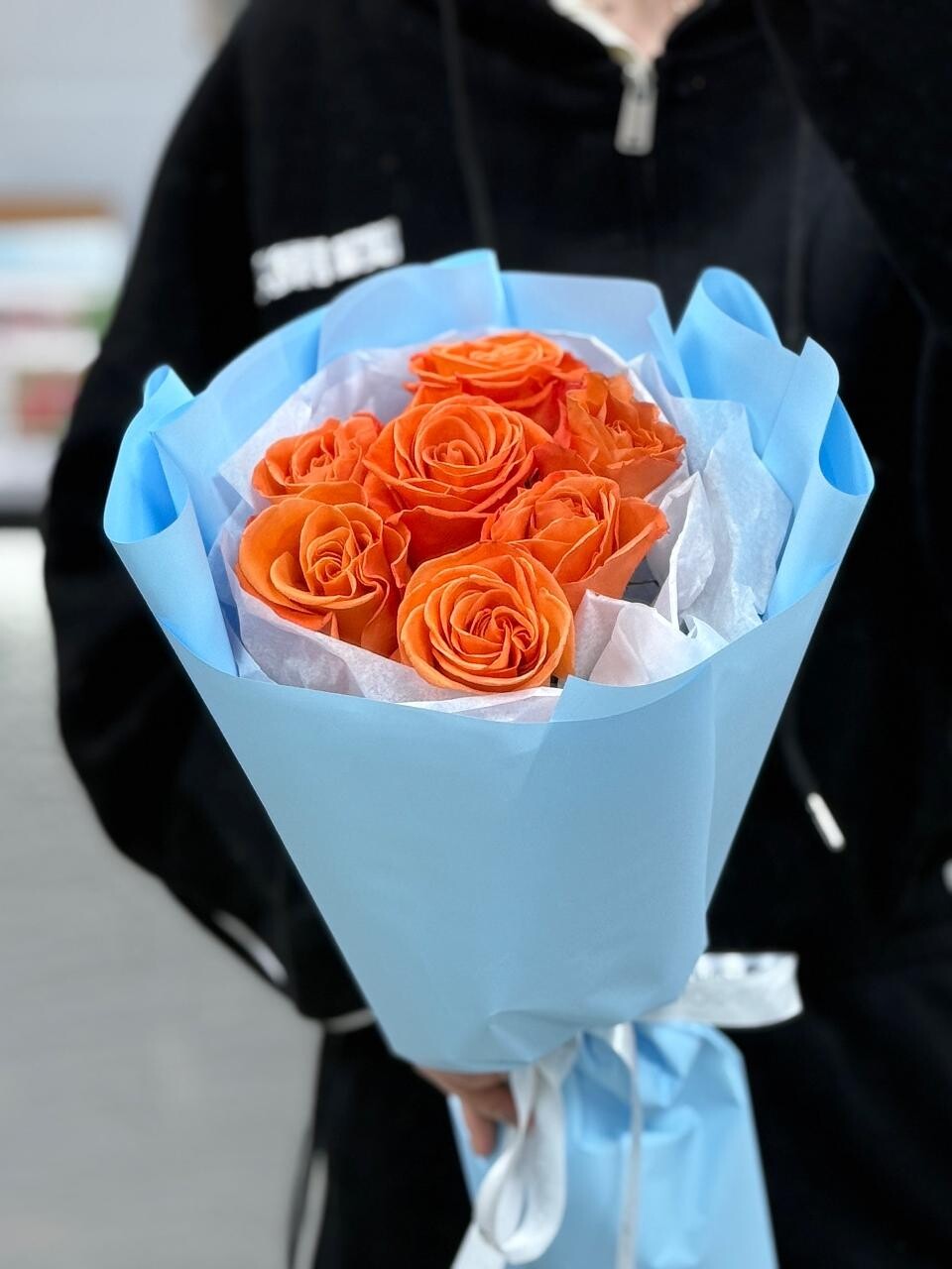 7 роз микс в оформлении №388 