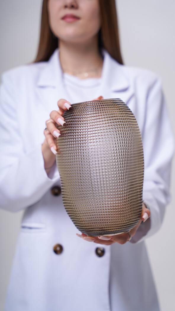 Ваза стеклянная 15*15*25 см (кофейный)