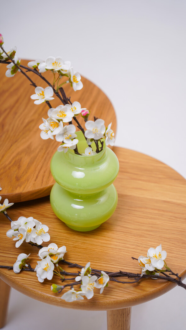 Ваза стеклянная 7x18 см (лаймовая)