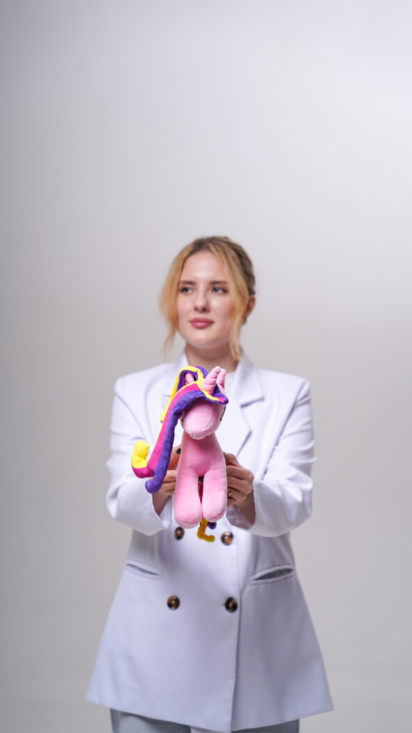 Розовый длинногривый пони (25см)