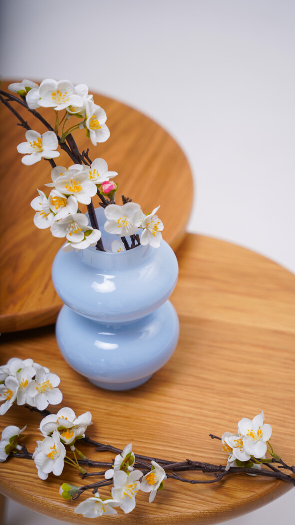 Ваза стеклянная 7x18 см (голубая)