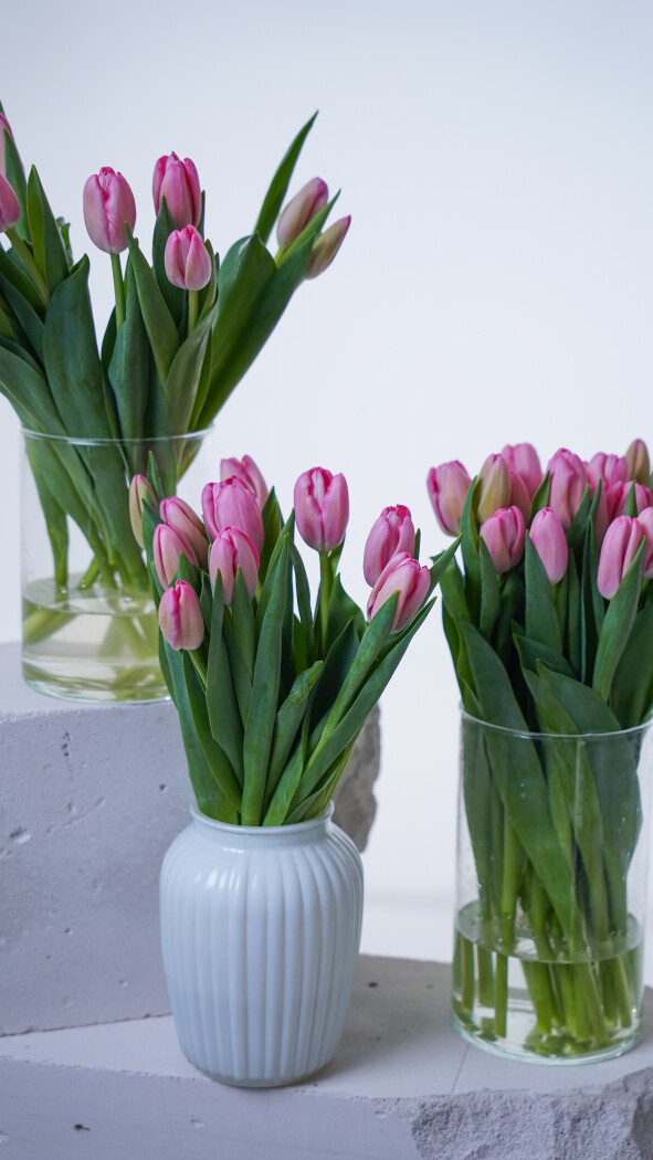 Охапка розовых тюльпанов №387