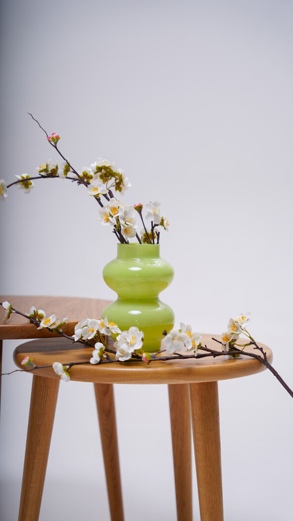 Ваза стеклянная 7x18 см (лаймовая)