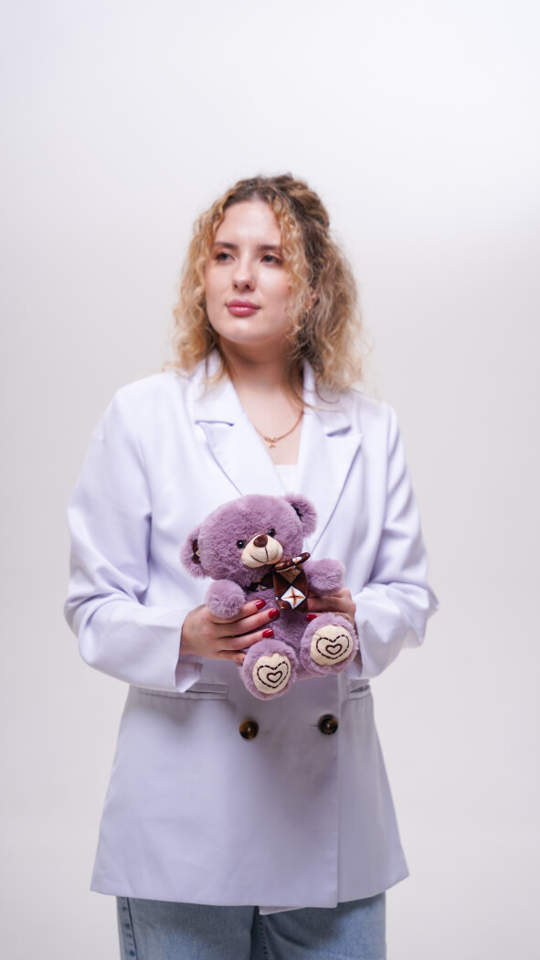 Сиреневый мишка (23см)