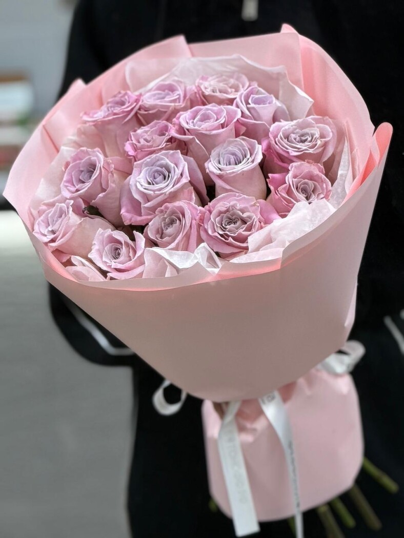 15 роз микс в оформлении №390 