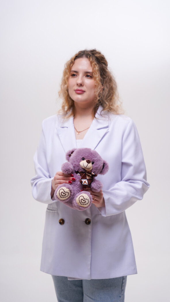 Сиреневый мишка (23см)