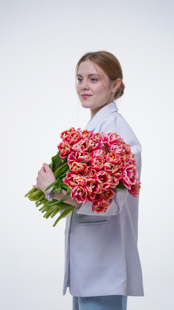 Охапка пионовидных тюльпанов №383