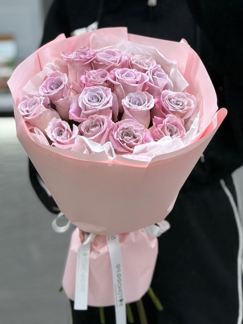 15 роз микс в оформлении №390 