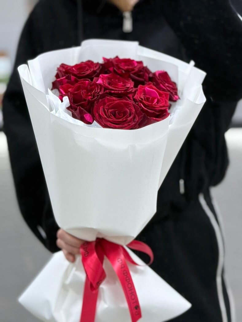 7 роз микс в оформлении №388 