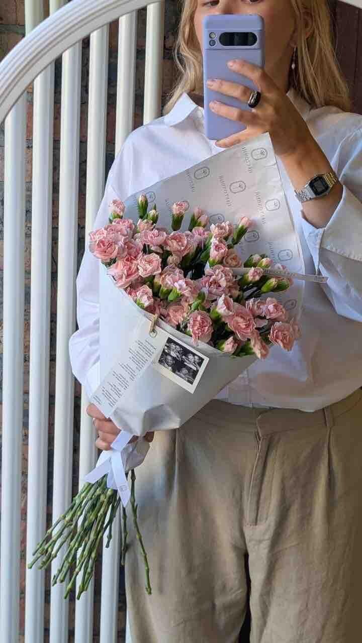 Банч нежно-розовой гвоздики