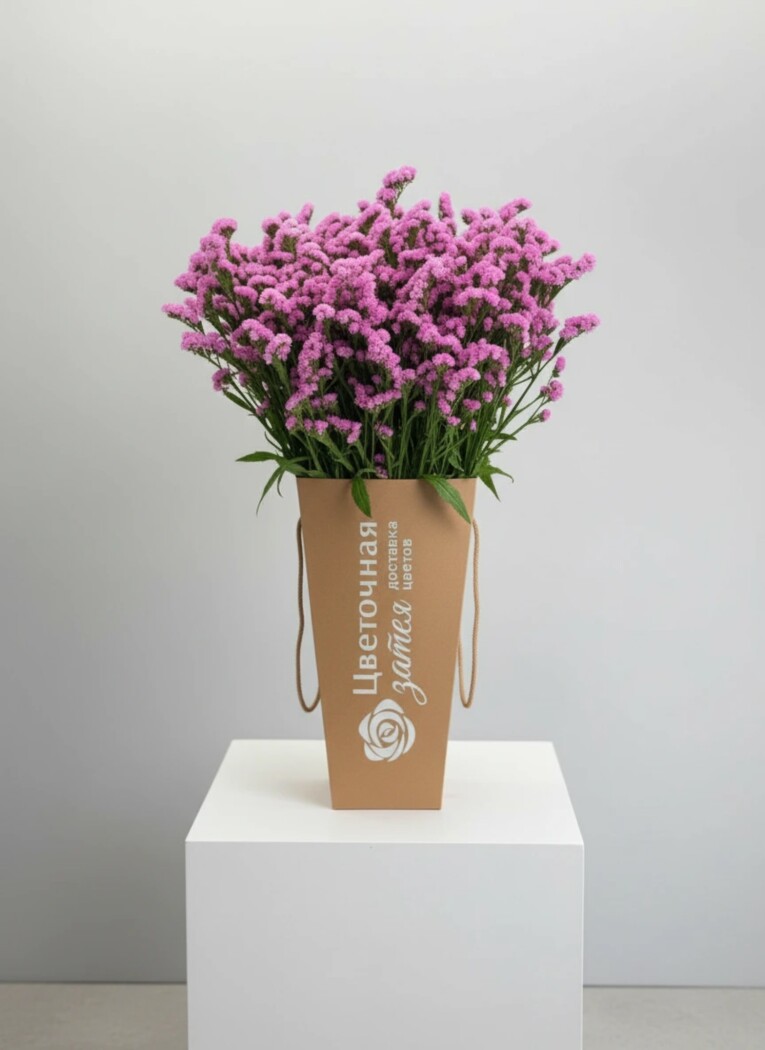 Банч из 11 веток розовой статицы