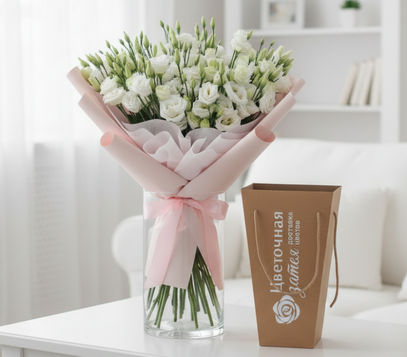 Букет из 11 веток эустомы