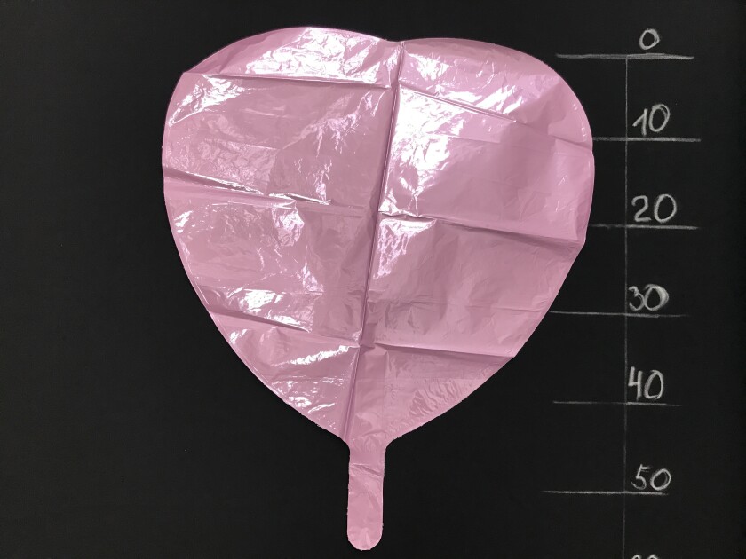 Фольгированный шар сердце, розовый металлик