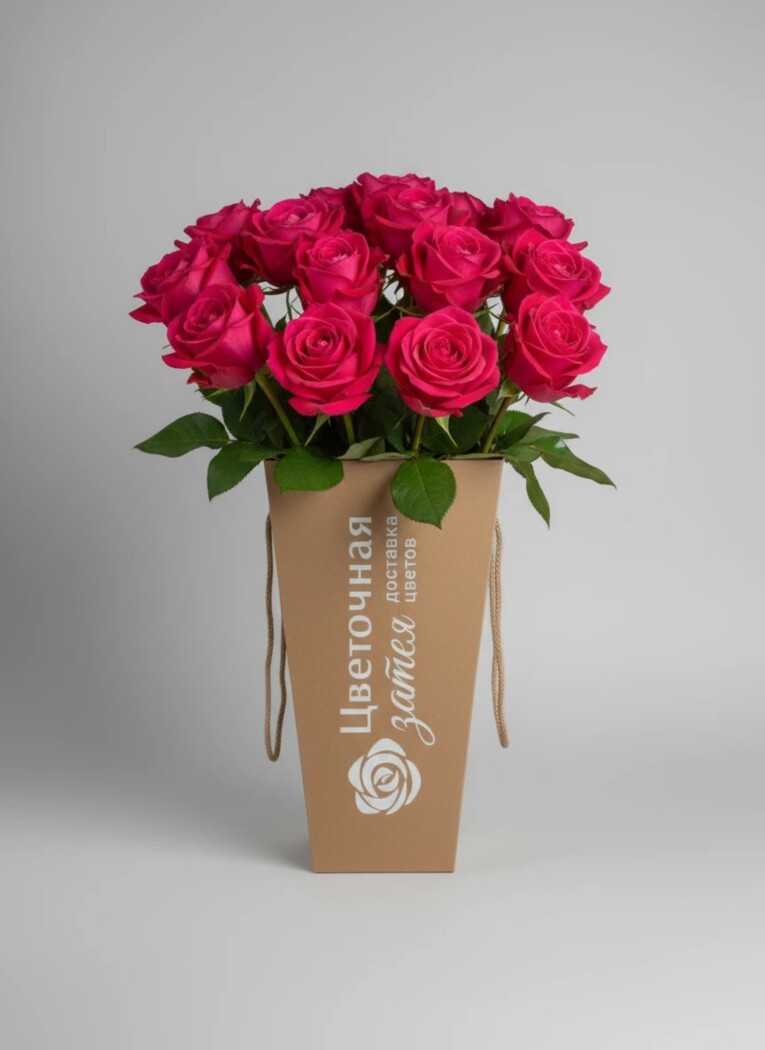 Банч из 15 роз сорта Шангри-ла